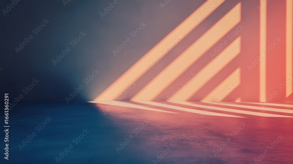 Poster light and shadow patterns in a serene minimalist room