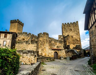 Medieval castle in a town