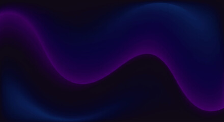 Abstract wavy gradient of purple and blue colors against a dark background.