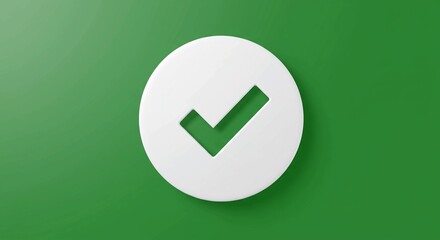 A white circle with a green check mark, indicating approval and completion.