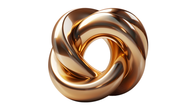 Metallic Gold Share Icon 3D Photorealistic with Shiny Surface