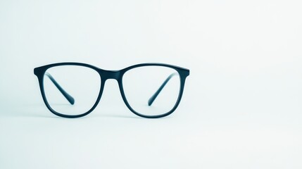 Fototapeta premium Minimalist eyeglasses on white background in studio setting