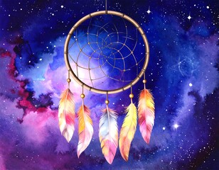 Dreamcatcher in cosmic nebula