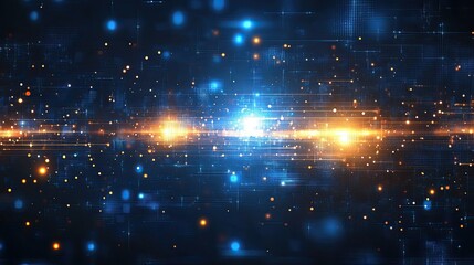 Technology Data flow background, modern technology banner, corporate business concept, high tech abstract background