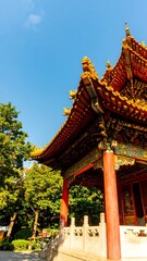 Naklejka premium Asian temple roof, vibrant colors