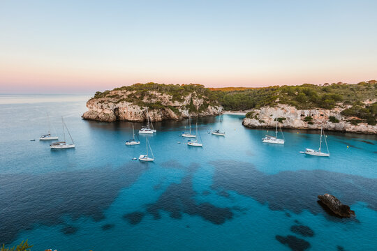 Coastline at sunrise, Punta Macarella, Menorca