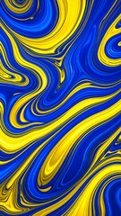 Abstract swirls of vibrant blue and yellow