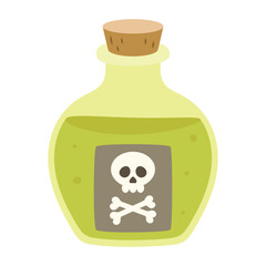 bottle with poison in flat style