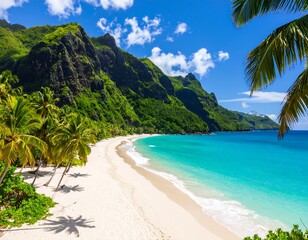 Tropical paradise beach scene