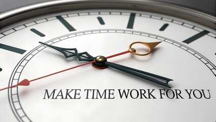 Time Management Concept with Clock and Motivational Quote Visual
