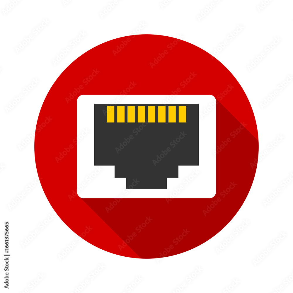 Poster network port socket icon isolated on transparent background