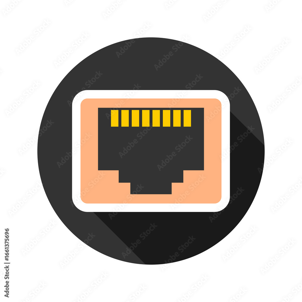 Poster network port socket icon isolated on transparent background