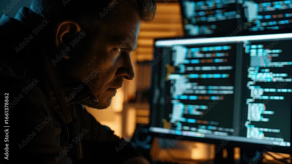 Aufkleber a person sitting in front of a computer monitor, working or browsing