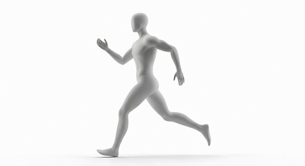Dynamic motion capture of a humanoid figure in mid-stride for fitness and sports analysis