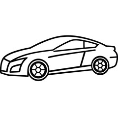 Fototapeta premium High Speed Car Line Art Colouring Page