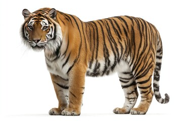 Naklejka premium Tiger standing, full shot, on white background