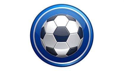 Obraz premium Soccer Ball Icon, Circular Frame, White Background