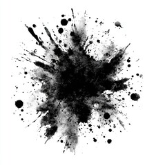 Abstract black ink splatter on white background (9)