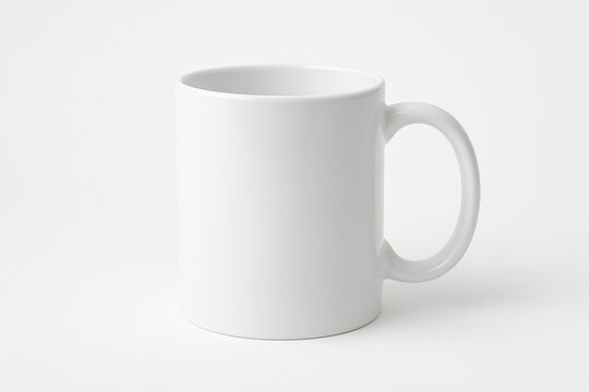 White cup on white background