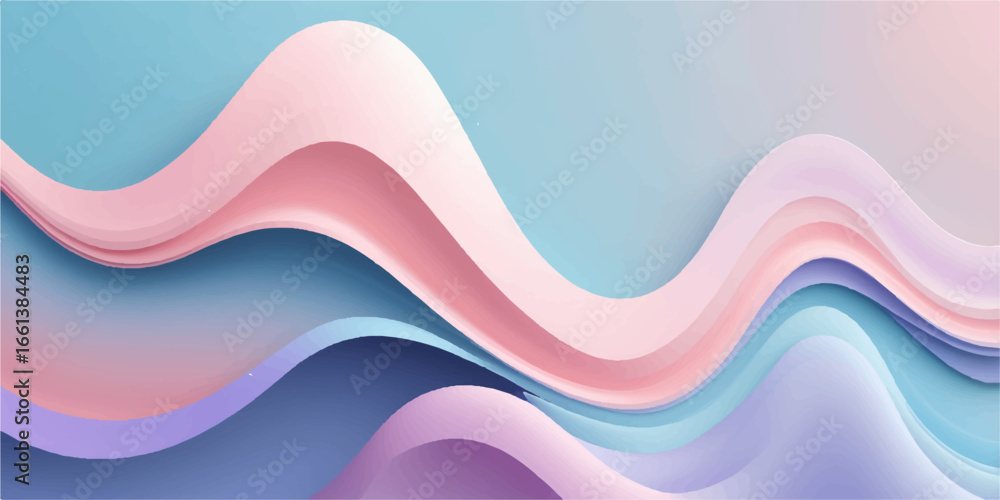 Poster abstract colorful wave vector illustration with a smooth line curve pattern, perfect for a modern bu