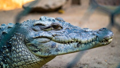 Obraz premium Crocodile head close up