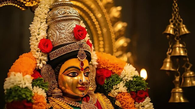 Detailed mysore dasara idol an adorned deity with vibrant colors and intricate detail celebrating heritage and tradition and divine worship