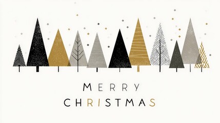 Obraz premium christmas card design with geometric pine trees