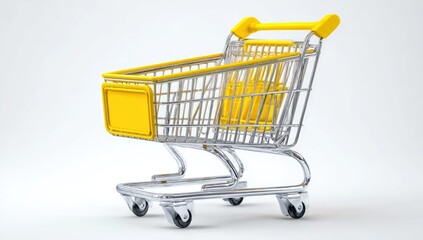 Empty yellow shopping cart (1)