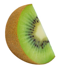 kiwi fruit slice isolated on white background.