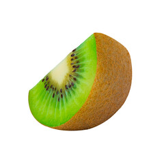kiwi slice on white background