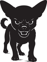 Angry apple head chihuahua silhouette expressive canine pet