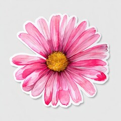 Vibrant pink flower illustration, watercolor style