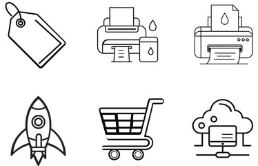 Online Shopping Icon – Mobile E-Commerce and Product Delivery Symbol

