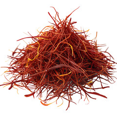 Naklejka premium Saffron threads pile spice orange