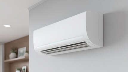 The modern air conditioner enhancing comfort in a stylish living space.