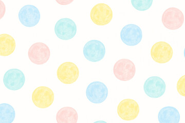Pastel hand-drawn full moons seamless background