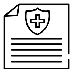 Obraz premium Healthcare Policy: A crisp, black and white image features a healthcare policy document, symbolized by a medical cross on a shield, representing protection and security.