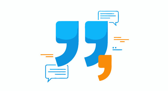 Elevate your message with a vibrant quotation mark design for impactful communication and storytelling