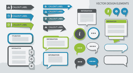 Modern callout labels and conversation bubble designs for creative web projects and professional presentations