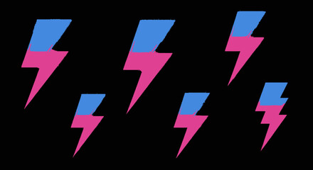 Energize your designs with vibrant neon lightning bolts for a truly electrifying, modern, dynamic aesthetic