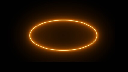 Abstract glowing neon line round illustration. Neon light circle frame loading icon background.