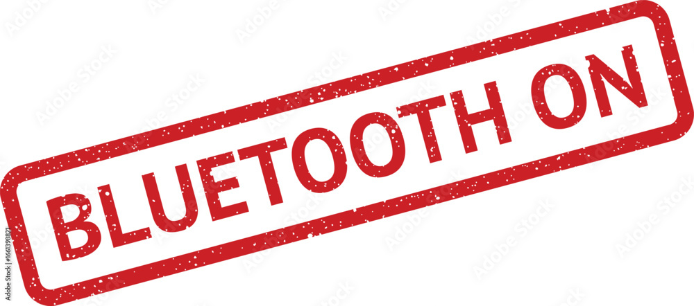Poster distressed bluetooth on stamp with grainy texture, rectangular shape for print projects