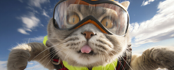 free fall cat, AI generated