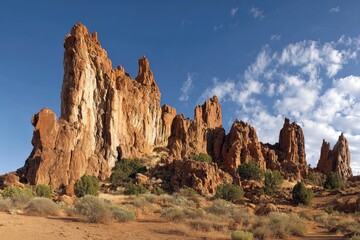 Fototapeta premium Desert landscape with sandstone spires