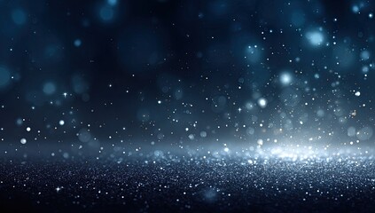 Obraz premium Dark blue background with glittering particles
