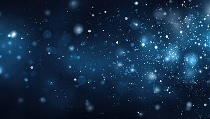 Abstract dark blue background with many light blue specks and circles