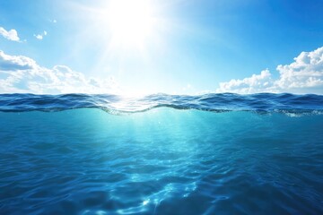 Ocean sunlight split view