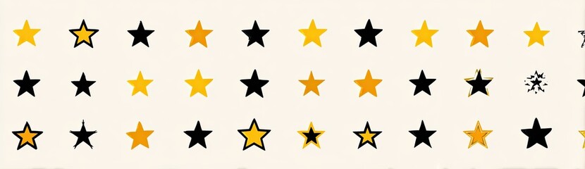 Obraz premium Multiple gold and black stars arranged in rows