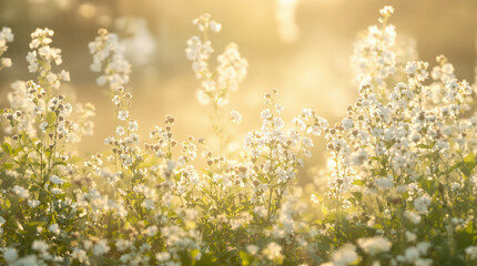 Golden Hour Wildflowers Meadow Sunrise