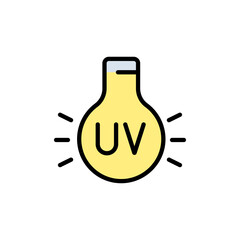 UV light for disinfection color icon. Ultraviolet Light Icon, UV Ray Radiation. Electromagnetic Radiation Vector Art Illustration
